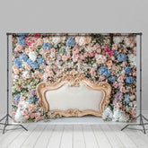 Aperturee - Aperturee Color Floral Royal Headboard Backdrop For Wedding Photo